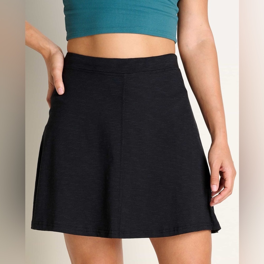 Toad&Co Black Skirt A Line Pull On Eco Fabric Casual Size Smalla spring skirt